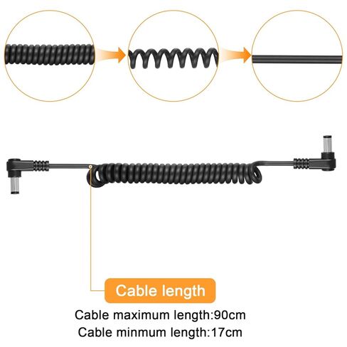 2 PCS Right Angle DC to DC Power Cable, 5.5mm x 2.5mm Male to Male 90 Degree Plug Cable, DC5525 Power Adapter Extension Cord for CCTV Security Camera LED Strip Lihgt Monitors (3.3ft) in Saudi Arabia