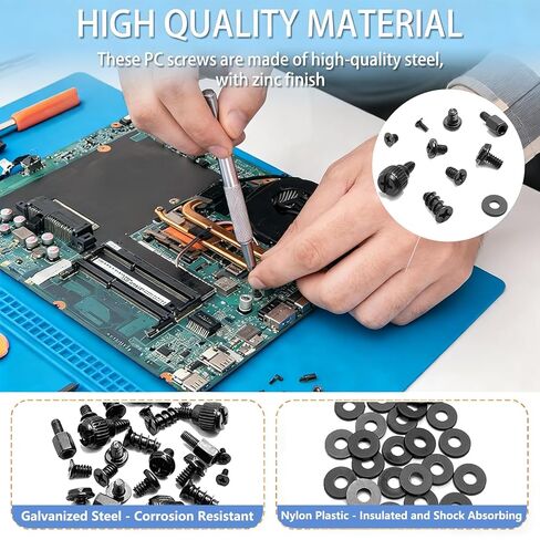400Pcs Professional Computer Screws Assortment Kit, Motherboard standoffs pc screws kit |Compatible with PC Case, SSD, Hard Drive, GPU, Fan & More| for DIY PC Building, Installation and Repair in Saudi Arabia