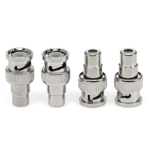 4 قطع محول BNC ذكر إلى RCA Femele Coax، محول وصلة BNC RCA موصل محول نحاسي لشاشة التلفزيون/كاميرا CCTV الأمنية/أنظمة المراقبة/أنظمة DVR in Kuwait