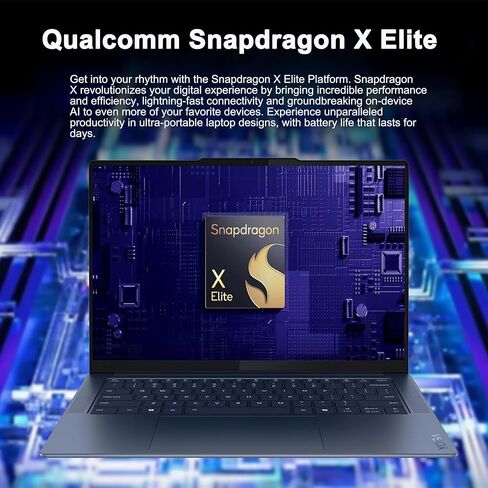 Lenovo Yoga Slim 7 كمبيوتر محمول 14.5 بوصة 3K OLED Touch (100% DCI-P3 1000nits HDR Peak) Qualcomm 12-core Snapdragon X Elite (ما يصل إلى 45 قمة) 16 جيجابايت ذاكرة الوصول العشوائي 512 جيجابايت SSD للأعمال Creator Win11Pro ICP Hub Copilot AI in Kuwait