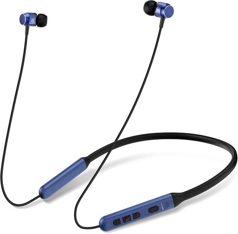 Neckband Bluetooth Headphones, Wireless Bluetooth 6.0 Earbuds with Microphone, Comfortably Light, Deep Bass Earphones 35H Playtime, IPX5 Waterproof, Magnetic Headset for Workout (Black) in Saudi Arabia