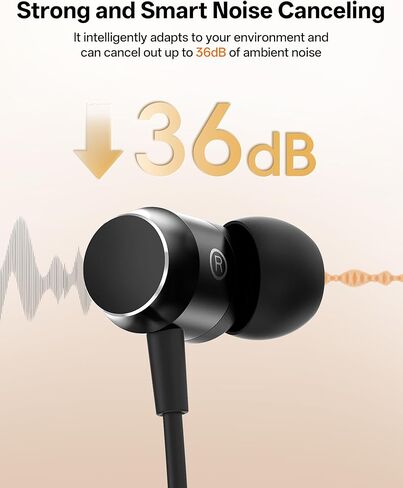 Neckband Bluetooth Headphones, Wireless Bluetooth 6.0 Earbuds with Microphone, Comfortably Light, Deep Bass Earphones 35H Playtime, IPX5 Waterproof, Magnetic Headset for Workout (Black) in Saudi Arabia