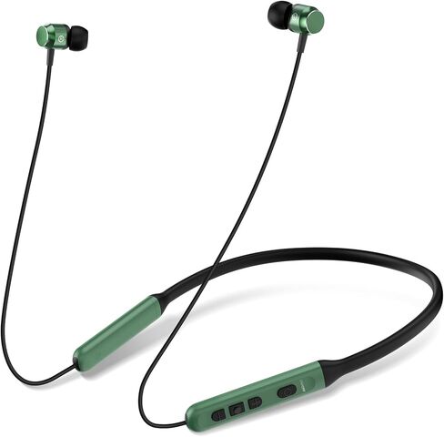 Neckband Bluetooth Headphones, Wireless Bluetooth 6.0 Earbuds with Microphone, Comfortably Light, Deep Bass Earphones 35H Playtime, IPX5 Waterproof, Magnetic Headset for Workout (Black) in Saudi Arabia