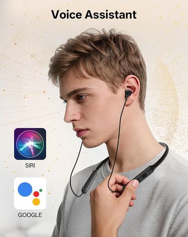 Neckband Bluetooth Headphones, Wireless Bluetooth 6.0 Earbuds with Microphone, Comfortably Light, Deep Bass Earphones 35H Playtime, IPX5 Waterproof, Magnetic Headset for Workout (Black) in Saudi Arabia