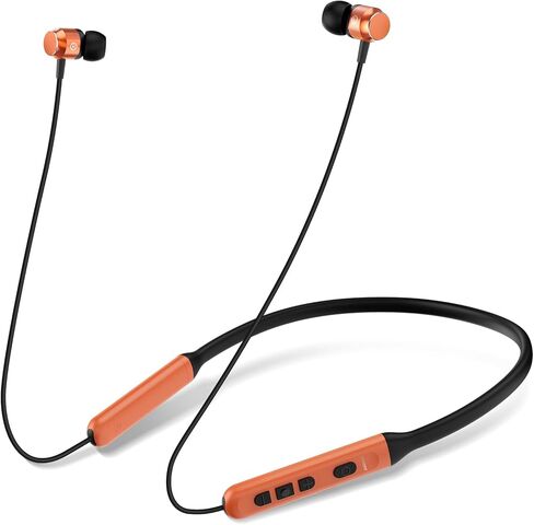 Neckband Bluetooth Headphones, Wireless Bluetooth 6.0 Earbuds with Microphone, Comfortably Light, Deep Bass Earphones 35H Playtime, IPX5 Waterproof, Magnetic Headset for Workout (Black) in Saudi Arabia