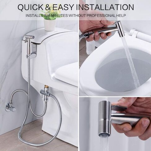 Bidet Sprayer for Toilet, Handheld Sprayer Kit, Hand Held Bidet, Cloth Diaper Sprayer Set Easy to Install in Saudi Arabia
