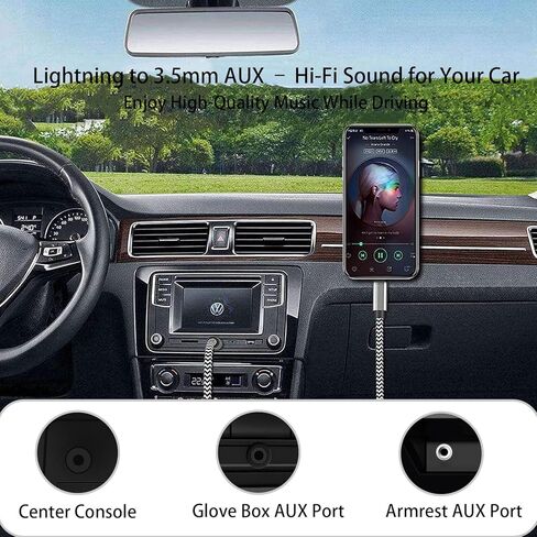 1PACK USB C إلى 3.5 مم كابل صوت Aux - 3.3 قدم من النوع C إلى 3.5 مم سماعة رأس وسلك ستيريو للسيارة، متوافق مع iPhone 16 Pro Max، 15 Pro Max، S24 S23 S22 S21، iPad Pro أسود/أبيض in Saudi Arabia