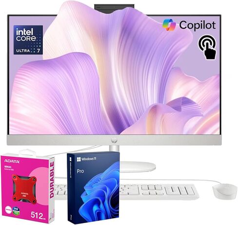 كمبيوتر مكتبي HP 2025 Pro 27 Business الكل في واحد، شاشة لمس FHD مقاس 27 بوصة، Intel Core Ultra 7 155U، ذاكرة وصول عشوائي DDR5 سعة 32 جيجابايت، محرك أقراص SSD سعة 1 تيرابايت، Wi-Fi 6، كاميرا ويب، لوحة مفاتيح سلكية وM، الجيل التالي من الذكاء الاصطناعي، حزم in Kuwait
