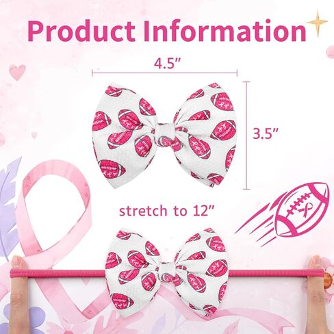 4.5 ''3 قطعة كرة القدم طفلة الانحناء الوردي كرة القدم Headbands الوليد الانحناء عقال سرطان الثدي الوعي إكسسوارات الشعر للفتيات in Kuwait