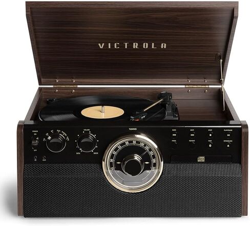 Victrola Empire Signature 7-in-1 Wood Mid Century Modern Bluetooth Record Player in Saudi Arabia