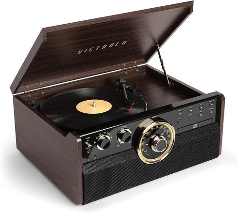 Victrola Empire Signature 7-in-1 Wood Mid Century Modern Bluetooth Record Player in Saudi Arabia