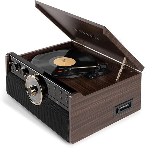 Victrola Empire Signature 7-in-1 Wood Mid Century Modern Bluetooth Record Player in Saudi Arabia