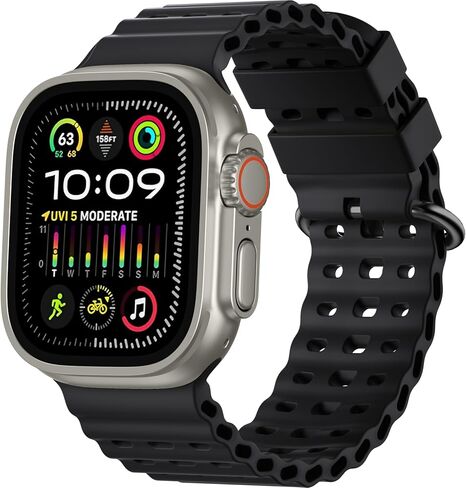 Lerobo حزام المحيط المسامي متوافق مع Apple Watch Ultra 3/2/1 Band 49mm 46mm 45mm 44mm 42mm للرجال والنساء، حزام رياضي من السيليكون الناعم المقاوم للماء لسلسلة iWatch Bands 11 10 9 8 7 6 5 4 3 SE in Kuwait