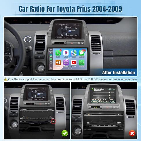 Naifay Android 12 Car Radio for Toyota Prius (Fit-J.B.L Version) 2004 2005 2006 2007 2008 2009 Screen, 9inch IPS Touch Screen for Prius Stereo with Carplay Android Auto/Bluetooth/GPS/WiFi/MIC+Canbus in Saudi Arabia