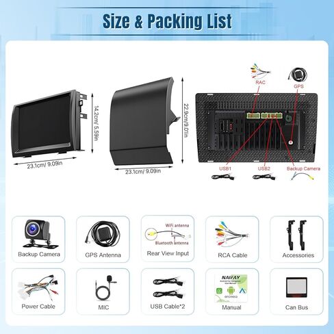 Naifay Android 12 Car Radio for Toyota Prius (Fit-J.B.L Version) 2004 2005 2006 2007 2008 2009 Screen, 9inch IPS Touch Screen for Prius Stereo with Carplay Android Auto/Bluetooth/GPS/WiFi/MIC+Canbus in Saudi Arabia