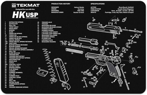 TekMat Original 11" x 17" - 1/8" Thick Oil Resistant Non-Slip Waterproof Scratchproof Washable Handgun Maintenance & Cleaning Mat for use with Heckler & Koch in Saudi Arabia