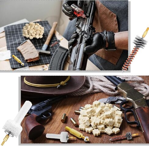 LemonRoad 70 Pcs Chamber Cleaning Tool Kits Include 4 Chamber Brush 4 Cotton Mop 60 Pcs. 223/5.56. 300 Blackout Wool Star Pads and 2 Rod Fitting Adapter for Gun Cleaning Supplies in Saudi Arabia