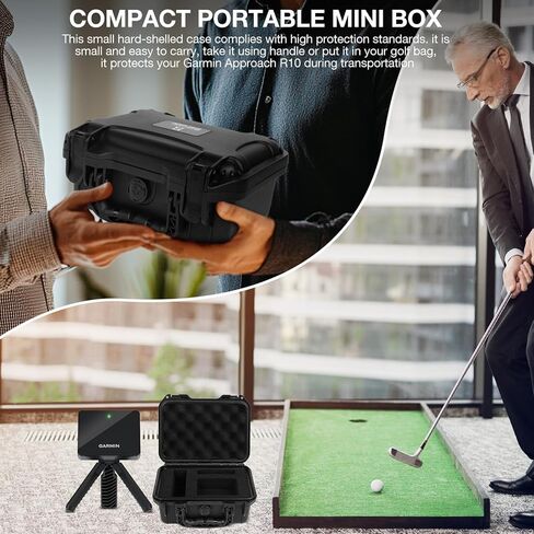 Heavy Duty Hard Case Compatible with Garmin Approach R10, Portable Waterproof Protective Case with Custome Foam, Compact Box Black in Saudi Arabia
