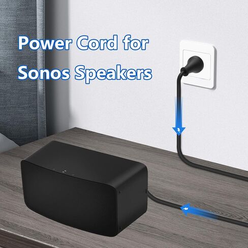 سلك طاقة 8.2FT لمكبرات صوت Sonos المتوافقة مع Sonos Five Play5 Playbase Amp Arc Beam Ray Sub Gen 3 & Mini، سلك تمديد أسود بديل للكابل in Kuwait