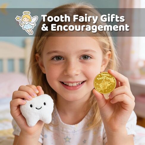 Tooth Fairy Tooth Holder Kit for Kids - Tooth Fairy Box, Coins, Plush Charm & Pouch, Tooth Fairy Gifts for Lost Baby Teeth(Boys) in Saudi Arabia
