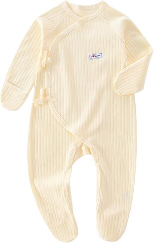 Newborn Baby Cotton Unisex Onesie, Comfortable Ribbed Long Sleeve Clothes, Baby Boy's Girl's Outfits in Kuwait