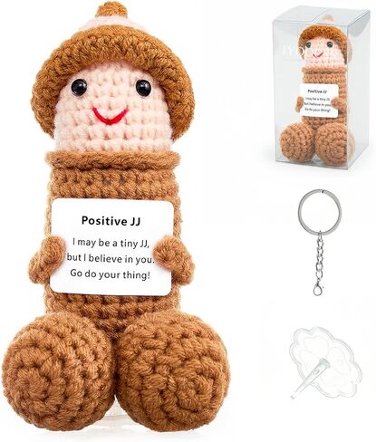 Funny Gag Poop Emotional Support Stuffed Positive Cochet Animals Pickle Gifts for Adult Men Women Brother,Weird Things Stuff Office Decor (Positive Gag Poo) in Saudi Arabia