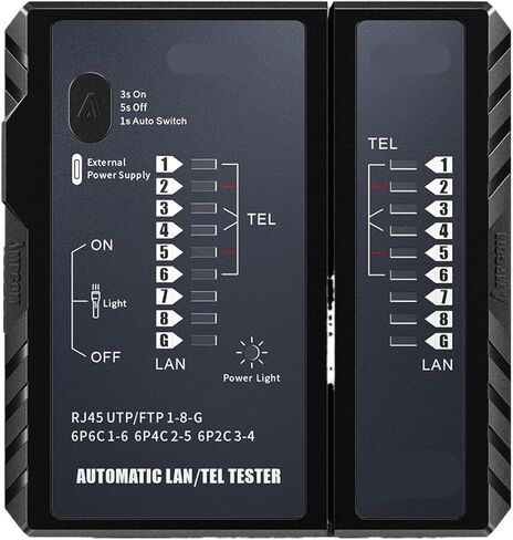 Network Cable Tester, CAT5E CAT6 CAT6A CAT7 RJ45 Network LAN Cable 8P8C POE RJ11 Phone Line Continuity Tester(RED) in Saudi Arabia