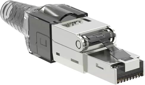 10 عبوات من موصلات RJ45 Cat8 Cat7 Cat6a، مقابس إنهاء إيثرنت محمية بسبائك الزنك خالية من الأدوات لكابل 23AWG SFTP (CAT7 10 قطع، برتقالي) in Saudi Arabia