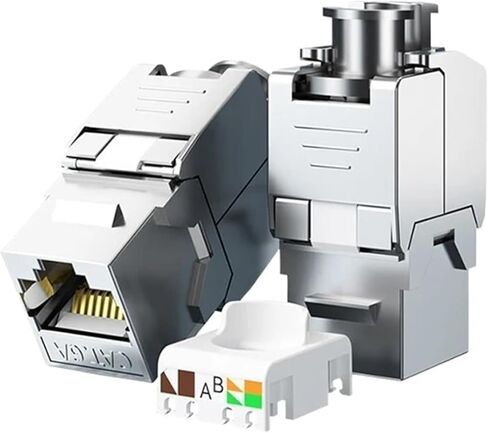 1pcs Cat6a Cat7 Cat8 Jack, RJ45 STP Tool-Free Zinc Alloy Modular Jack Adapter 40 Gigabit(CAT7 STP) in Saudi Arabia
