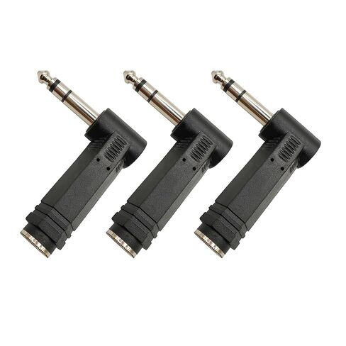 90 Degree 1/4 inch Right Angle Guitar Cable Adapter 6.35mm Male to Female Stereo Audio Connector for Guitar,Headphone,Speaker 3PCS in Saudi Arabia