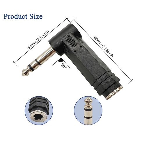 90 Degree 1/4 inch Right Angle Guitar Cable Adapter 6.35mm Male to Female Stereo Audio Connector for Guitar,Headphone,Speaker 3PCS in Saudi Arabia