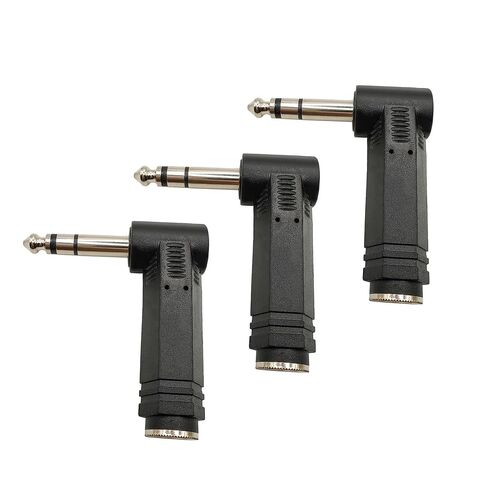 90 Degree 1/4 inch Right Angle Guitar Cable Adapter 6.35mm Male to Female Stereo Audio Connector for Guitar,Headphone,Speaker 3PCS in Saudi Arabia