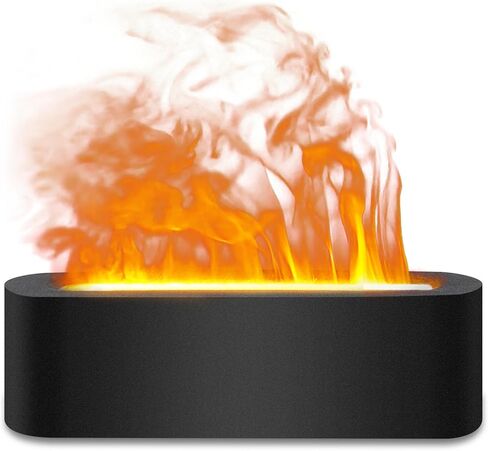 Essential Oil Diffuser, 180ml Flame Air Diffuser Humidifier, Ultrasonic Fireplace Aromatherapy Diffuser with 7-Color LED Light, 3 Timer, Auto-Off for Bedroom Home Room Decor & Gift in Saudi Arabia