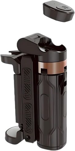 15.7 in Mini Tripod with Integrated Wireless Remote, Portable Selfie Stick, 360° Adjustable for Live Streams and Photography, Black Alloy in Kuwait