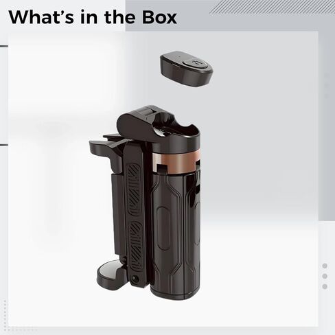 15.7 in Mini Tripod with Integrated Wireless Remote, Portable Selfie Stick, 360° Adjustable for Live Streams and Photography, Black Alloy in Kuwait