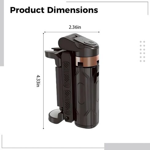 15.7 in Mini Tripod with Integrated Wireless Remote, Portable Selfie Stick, 360° Adjustable for Live Streams and Photography, Black Alloy in Kuwait