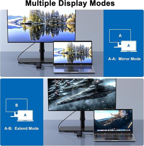 محطة إرساء USB C مع حاوية M.2 NVMe SSD بسرعة 10 جيجابت في الثانية، محور USB-C 9 في 1، فتحة SSD من النوع C مع HDMI 4K@60 هرتز، USB 3.2 Gen2، PD100W، قارئ بطاقة SD/TF، ​​محطة إرساء للكمبيوتر المحمول Dell/HP/Lenovo/Mac in Kuwait