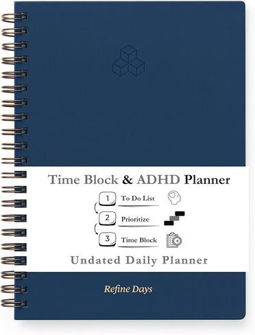 صقل الأيام - مخطط يومي غير مؤرخ - مخطط حجب الوقت ومخطط ADHD. قائمة المهام والجدول الزمني بالساعة وجدول الأعمال اليومي والشهري. إدارة الوقت ومخطط الإنتاجية. دفتر ملاحظات ذو غلاف حلزوني. A4. in Saudi Arabia