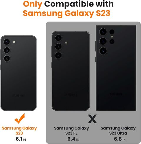 حافظة لهاتف Galaxy S23: [لا تناسب S23 Plus/FE/Ultra] مع قطعتين من واقي الشاشة عالي الدقة، غطاء كاميرا منزلق لحماية السقوط من الدرجة العسكرية، مسند حلقي دوار 360 درجة لجراب S23، أخضر زيتوني in Kuwait