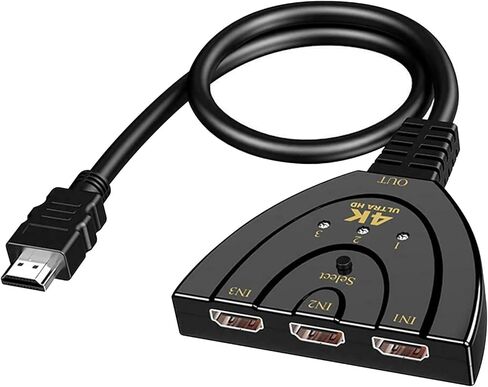 HDMI Splitter Adapter Cable, 1080P HDMI Splitter 3 in 1 Out, HDMI Male to 2 HDMI Female 1 to 2 Way Splitter Cable for HDTV, LCD Monitor and Projectors in Saudi Arabia