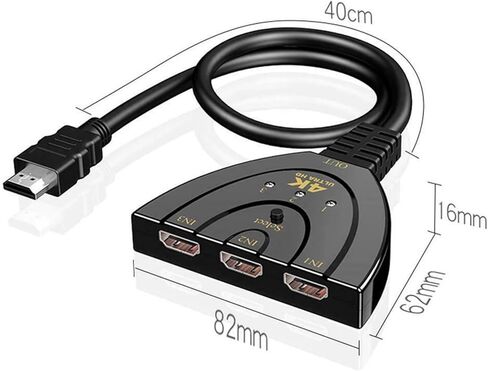 HDMI Splitter Adapter Cable, 1080P HDMI Splitter 3 in 1 Out, HDMI Male to 2 HDMI Female 1 to 2 Way Splitter Cable for HDTV, LCD Monitor and Projectors in Saudi Arabia