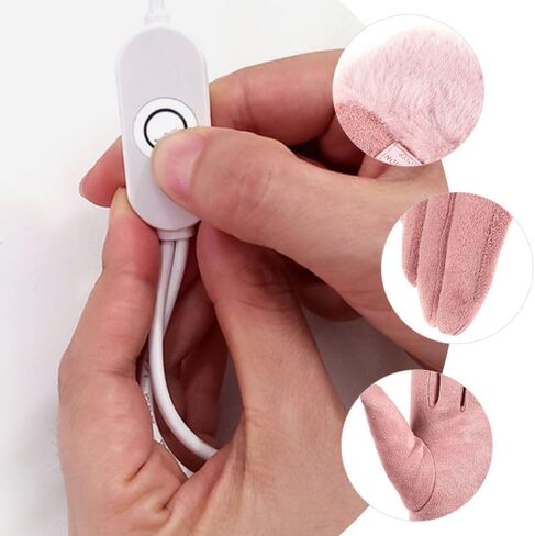 HANABASS مجموعة واحدة من قفازات USB الوردية الساخنة للنساء والرجال، قابلة لإعادة الشحن، درجة حرارة قابلة للتعديل، قفازات حرارية للأنشطة الشتوية الخارجية، أجهزة تدفئة اليد الكهربائية لركوب الدراجات وركوب الخيل in Kuwait