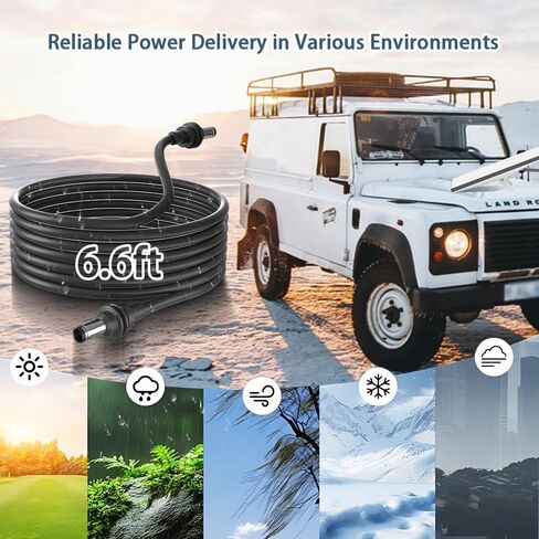 كابل طاقة 6.6FT 16AWG 100W DC إلى DC لكابلات شحن Starlink Mini مع حشية مقاومة للماء بطبقتين للاستخدام في الهواء الطلق (كابل رمادي فقط، 6.6FT) in Kuwait