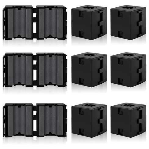 Windspeed 6Pcs Ferrite Chokes 13MM/0.5 in Ferrite Beads Snap on RFI EMI Noise Suppressor Cable Clip for Thick Video Cable Power Cord/USB/Audio Cable Noise Reduction(Inner Diameter 0.5 in) in Saudi Arabia