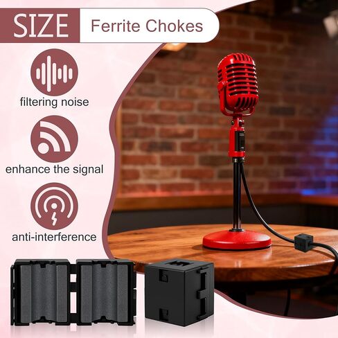 Windspeed 6Pcs Ferrite Chokes 13MM/0.5 in Ferrite Beads Snap on RFI EMI Noise Suppressor Cable Clip for Thick Video Cable Power Cord/USB/Audio Cable Noise Reduction(Inner Diameter 0.5 in) in Saudi Arabia