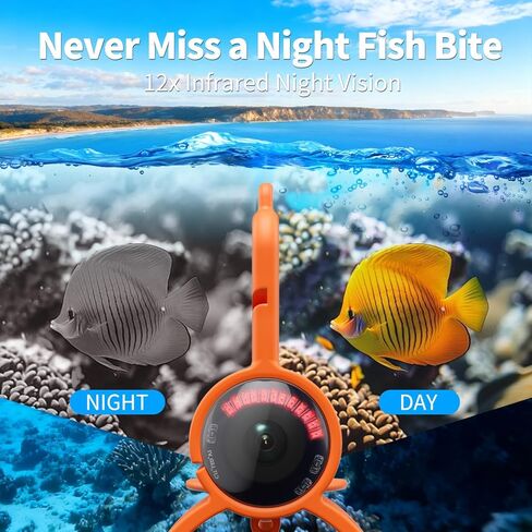 Underwater Fishing Camera,4.3 Inch HD Fishing Camera with 12 Infrared Night Vision Lights, 1000TVL Wide Angle IP68 Waterproof Fishing Camera for Lake Boat Kayak Ice Fishing in Saudi Arabia