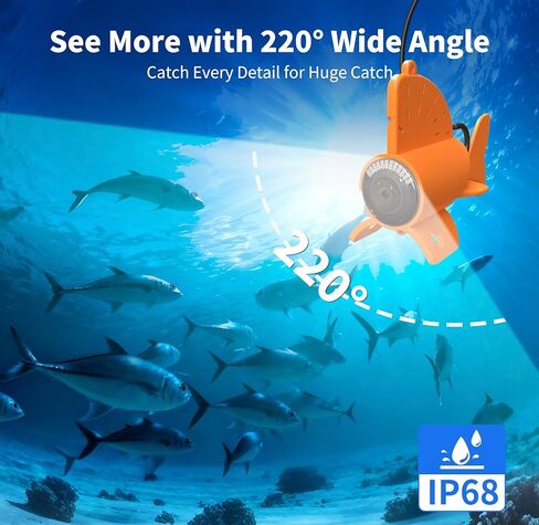 Underwater Fishing Camera,4.3 Inch HD Fishing Camera with 12 Infrared Night Vision Lights, 1000TVL Wide Angle IP68 Waterproof Fishing Camera for Lake Boat Kayak Ice Fishing in Saudi Arabia
