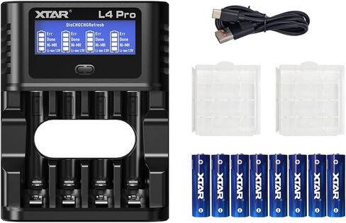 XTAR L4 Pro aa Charger with Batteries 8pcs AA 4150mwh Rechargeable Lithium aa Batteries in Saudi Arabia