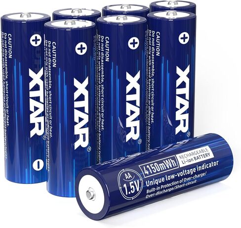 XTAR L4 Pro aa Charger with Batteries 8pcs AA 4150mwh Rechargeable Lithium aa Batteries in Saudi Arabia