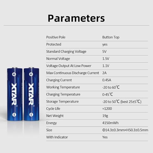 XTAR L4 Pro aa Charger with Batteries 8pcs AA 4150mwh Rechargeable Lithium aa Batteries in Saudi Arabia